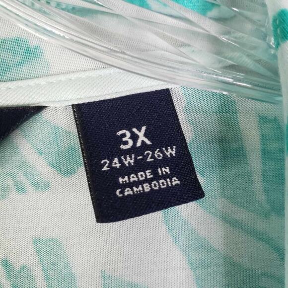 Lands End Cardigan Jersey Knit Rayon Long Sleeve Tropical Womens Plus Size 3X - Picture 5 of 11